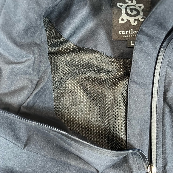NWT Turtleson L Waterproof Navy Full Zip Golf Performance Windbreaker Coat R4 - Picture 10 of 12